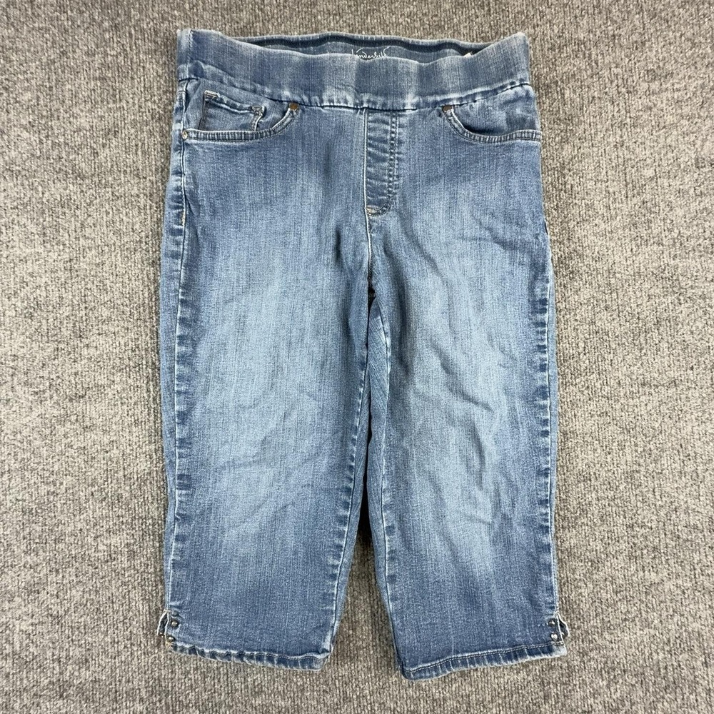 Gloria Vanderbilt Avery Skimmer Shorts Womens 10 Blue Denim Pull On Elastic